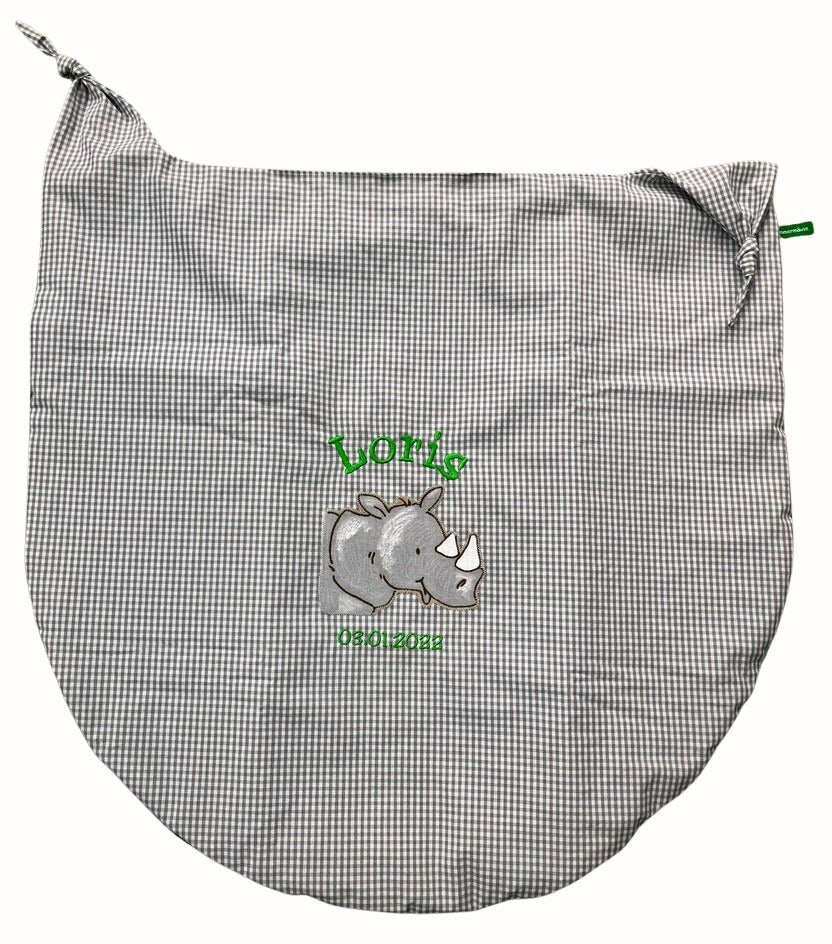 Schlummerdecke mit Zipfeln und Applikation