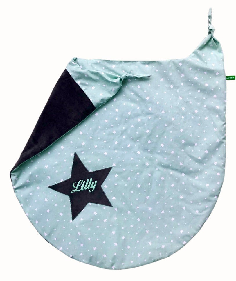 Schlummerdecke mit Zipfeln und Applikation