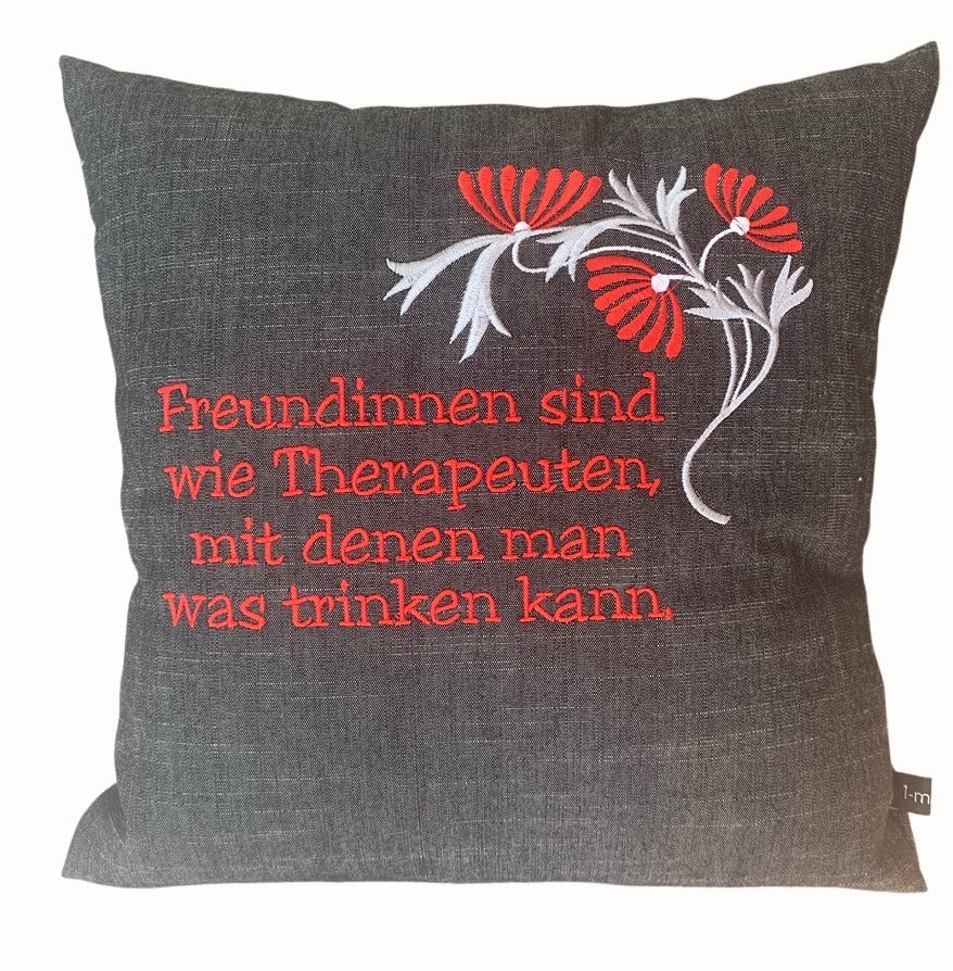 Fritzchenkissen mit gesticktem Spruch