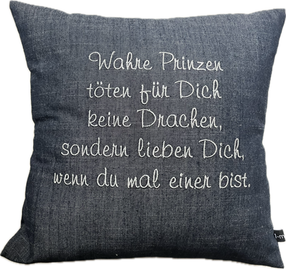 Fritzchenkissen mit gesticktem Spruch